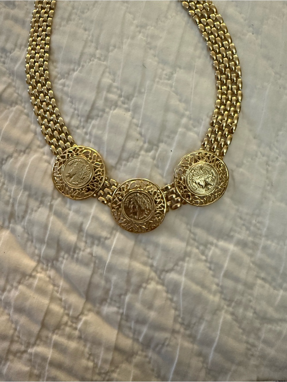 Vintage/Antique Coin Medallion Link Choker Necklace - Women Jewelry - Picture 12 of 12